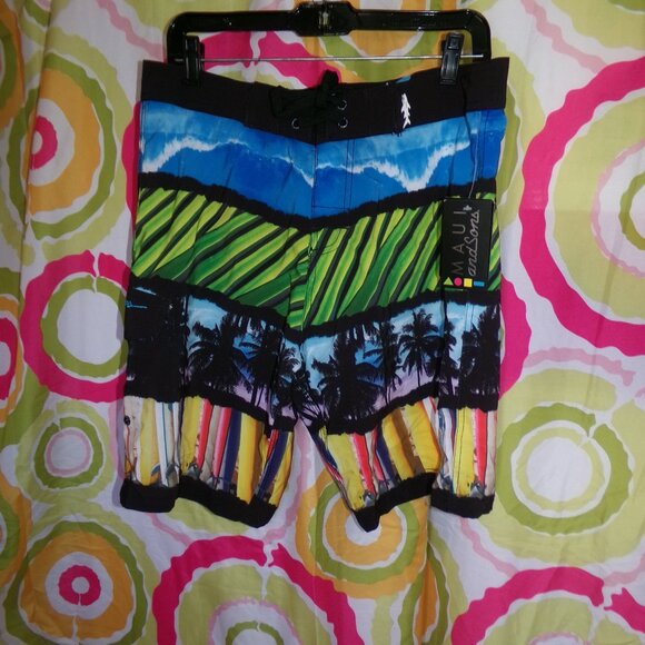 Maui and Sons NWT Board Shorts Sz 32 - Picture 1 of 7